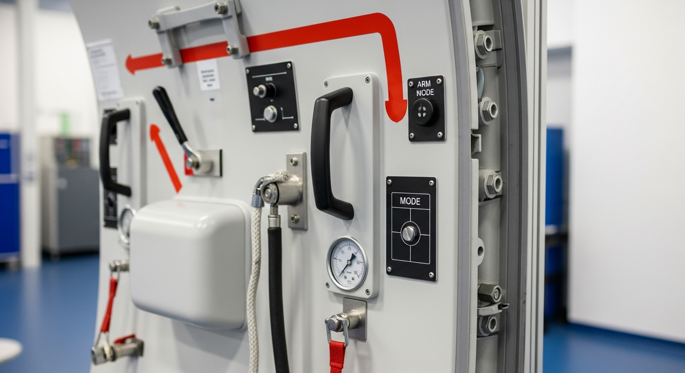 Airbus A321 door trainer system for emergency door operations